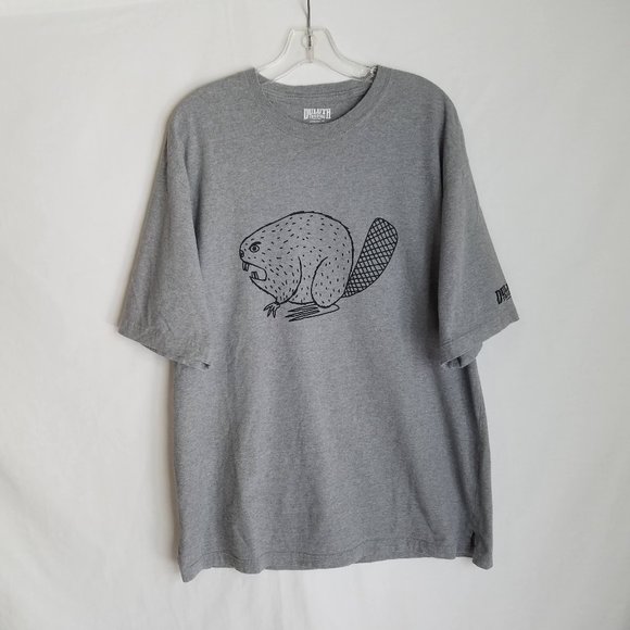 Duluth Trading Gray Angry Beaver T Shirt Longtail Mens Size Medium - Picture 1 of 5